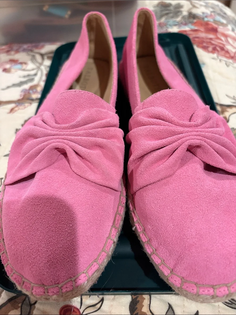 Talbots Pink Suede Knotted Espadrille Flats